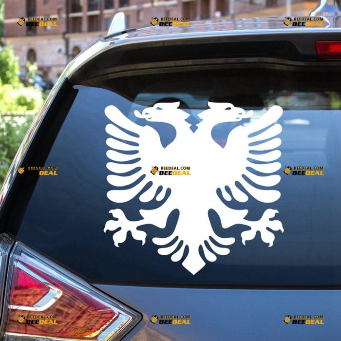 Albania Sticker Decal Vinyl, Double-Headed Eagle, Albanian Coat Of Arms – For Car Truck Bumper Bike Laptop – Custom, Choose Size Color – Die Cut No Background 7432334