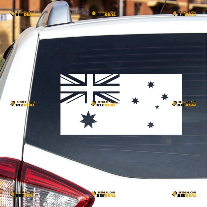 Australian Flag Sticker Decal Vinyl, Single Color – For Car Truck Bumper Bike Laptop – Custom, Choose Size Color – Die Cut No Background