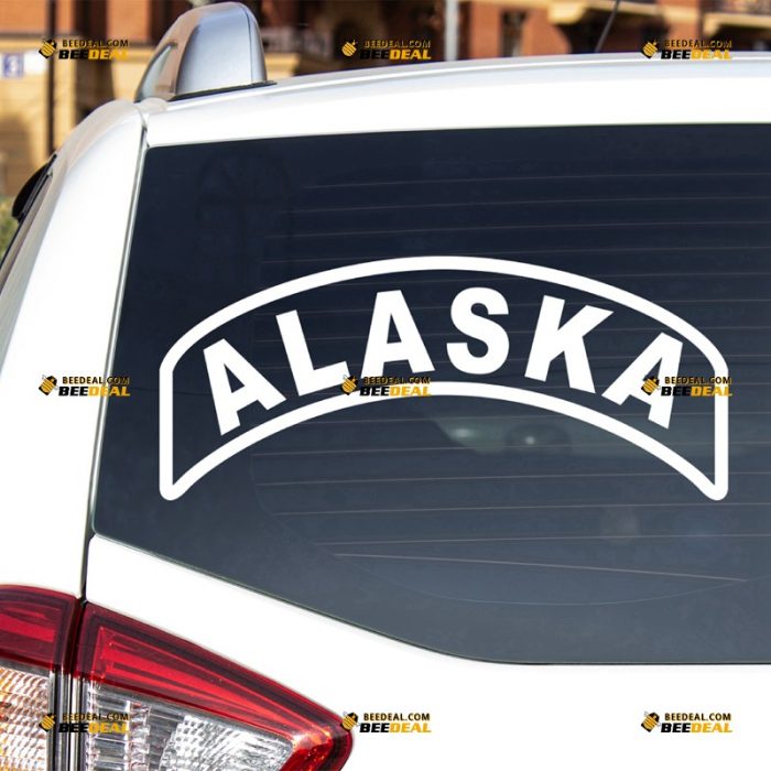 Alaska Sticker Decal Vinyl, American State Lettering – For Car Truck Bumper Bike Laptop – Custom, Choose Size Color – Die Cut No Background