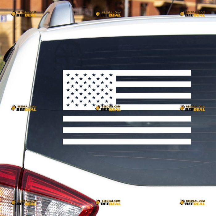 American Flag Sticker Decal Vinyl, Single Color – For Car Truck Bumper Bike Laptop – Custom, Choose Size Color – Die Cut No Background 7431754