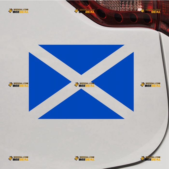 Scotland Sticker Decal Vinyl, Scottish Flag Single Color Outline – For Car Truck Bumper Bike Laptop – Custom, Choose Size Color – Die Cut No Background 7431046