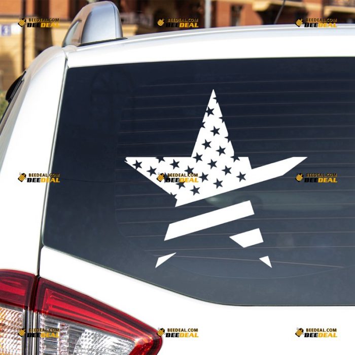 American Flag Sticker Decal Vinyl, Star Shaped Single Color – For Car Truck Bumper Bike Laptop – Custom, Choose Size Color – Die Cut No Background 7431751