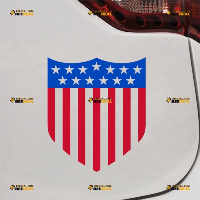 American Flag Sticker Decal Vinyl, Shield – For Car Truck Bumper Bike Laptop – Custom, Choose Size – Die Cut No Background 7431747