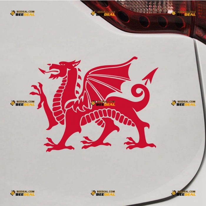 Welsh Dragon Sticker Decal Vinyl, Wales Y Ddraig Goch – For Car Laptop Window Boat – Custom, Choose Size Color – Die Cut No Background 7431032
