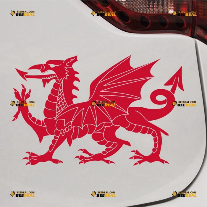 Welsh Dragon Sticker Decal Vinyl, Wales Y Ddraig Goch – For Car Truck Bumper Bike Laptop – Custom, Choose Size Color – Die Cut No Background 7331252