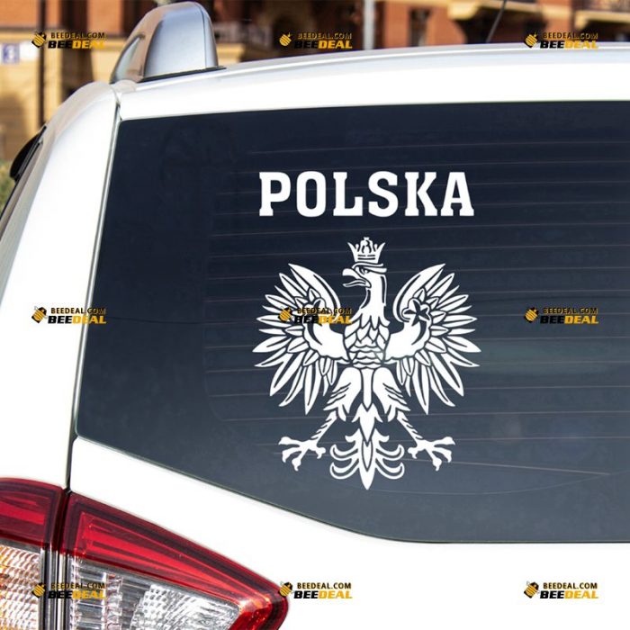 Polish Eagle Sticker Decal Vinyl, Coat Of Arms of Poland Polska, Single Color – For Car Truck Bumper Bike Laptop – Custom, Choose Size Color – Die Cut No Background 7432304