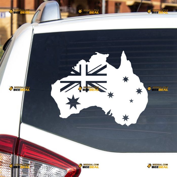 Australia Sticker Decal Vinyl, Australian Map And Flag – For Car Truck Bumper Bike Laptop – Custom, Choose Size Color – Die Cut No Background 7432324