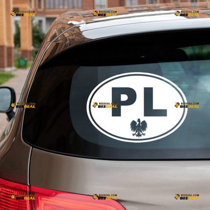 Poland Sticker Decal Vinyl, Polish Oval Country Code PL – For Car Truck Bumper Bike Laptop – Custom, Choose Size Color – Die Cut No Background 7432311