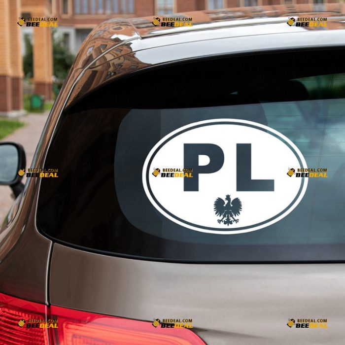 Poland Sticker Decal Vinyl, Polish Oval Country Code PL – For Car Truck Bumper Bike Laptop – Custom, Choose Size Color – Die Cut No Background 7432311
