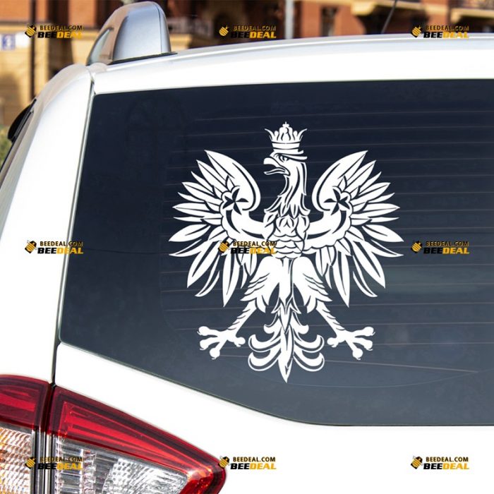 Polish Eagle Sticker Decal Vinyl, Coat Of Arms of Poland Polska, Single Color – For Car Truck Bumper Bike Laptop – Custom, Choose Size Color – Die Cut No Background 7432302