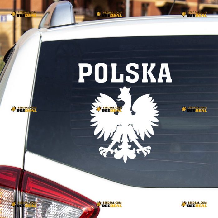 Polish Eagle Sticker Decal Vinyl, Coat Of Arms of Poland Polska, Single Color – For Car Truck Bumper Bike Laptop – Custom, Choose Size Color – Die Cut No Background 7432300