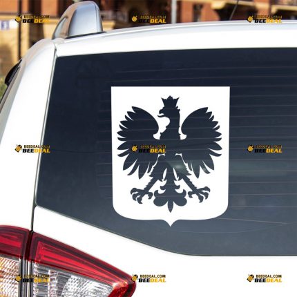 Polish Eagle Sticker Decal Vinyl, Coat Of Arms of Poland Polska, Single Color – For Car Truck Bumper Bike Laptop – Custom, Choose Size Color – Die Cut No Background 7432259