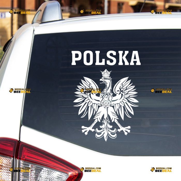 Polish Eagle Sticker Decal Vinyl, Coat Of Arms of Poland Polska, Single Color – For Car Truck Bumper Bike Laptop – Custom, Choose Size Color – Die Cut No Background 7432258