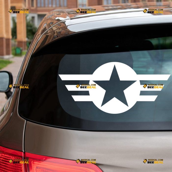 Air Force Star Sticker Decal Vinyl, World War – Fit For Ford Chevy GMC Toyota Jeep Car Pickup Truck Plane – Custom, Choose Size Color – Die Cut No Background 7232054