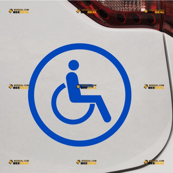 Wheelchair Sticker Decal Vinyl, Handicapped, Circle Disabled Sign, Symbol of Access ISA – For Car Truck Bumper Bike Laptop – Custom, Choose Size Color – Die Cut No Background 7131438