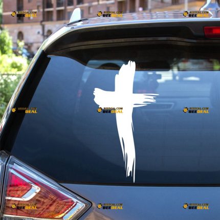 Jesus Cross Sticker Decal Vinyl, Christ God – For Car Truck Bumper Bike Laptop – Custom, Choose Size Color – Die Cut No Background 62931341