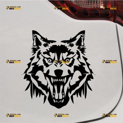 Wolf Sticker Decal Vinyl, Animal Head Outline – For Car Truck Bumper Bike Laptop – Custom, Choose Size Color – Die Cut No Background 62932147