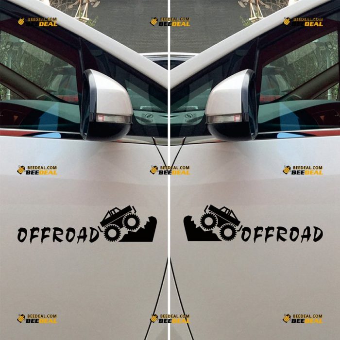 Off Road Sticker Decal Vinyl, 4×4 Mountain, Fit For Jeep Toyota Ford Car Truck – Pair Mirror Images Reversed – Custom, Choose Size Color – Die Cut No Background 062831008