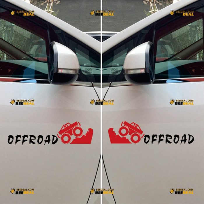 Off Road Sticker Decal Vinyl, 4×4 Mountain, Fit For Jeep Toyota Ford Car Truck – Pair Mirror Images Reversed – Custom, Choose Size Color – Die Cut No Background 062831009