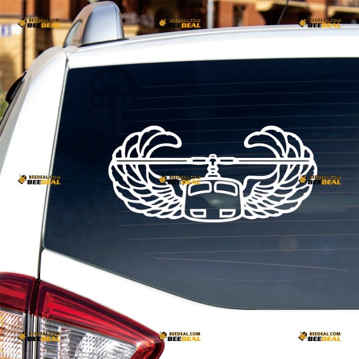 Air Assault Badge Sticker Decal Vinyl, Army Paratrooper Wings, Single Color Outline – For Car Truck Bumper Bike Laptop – Custom, Choose Size Color – Die Cut No Background 062831522