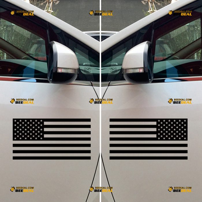American Flag Sticker Decal Vinyl – Pair Mirror Images Reversed – Custom, Choose Size Color – For Car Laptop Window Boat – Die Cut No Background 062731403