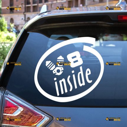 V8 Inside Sticker Decal Vinyl – For Car Truck Pickup – Custom, Choose Size Color – Die Cut No Background