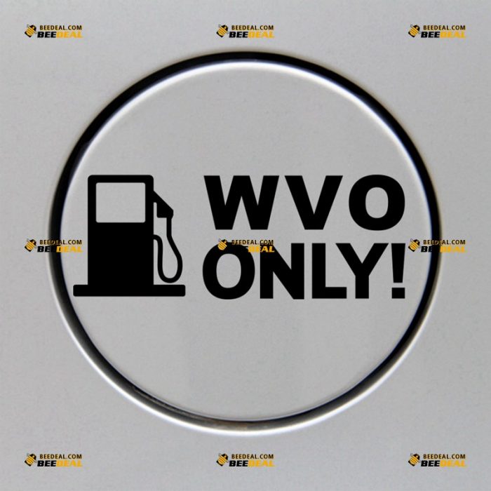 WVO Only Sticker Decal Vinyl, Fuel Door Cap Gas Notice – For Car Truck Van SUV – Custom, Choose Size Color – Die Cut No Background 62930943