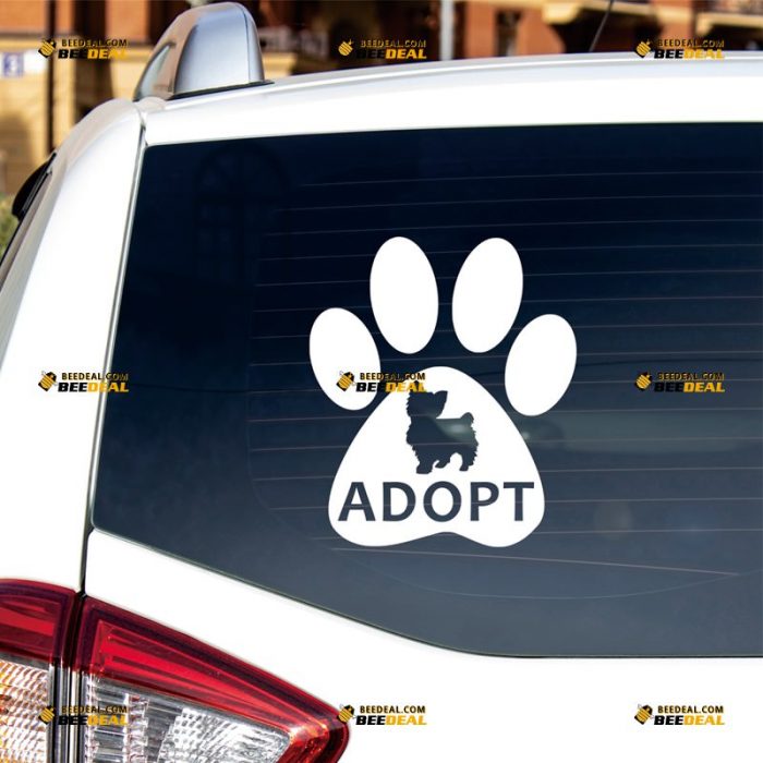 Adopt And Rescue Sticker Decal Vinyl, Cat Paw Print, Footprint – Custom Choose Size Color – For Car Laptop Window Boat – Die Cut No Background 062631955