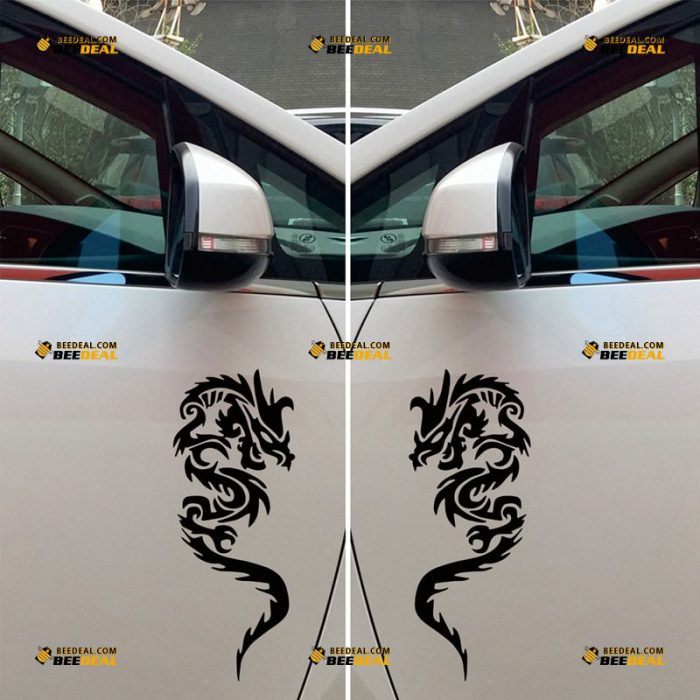 Chinese Dragon Sticker Decal Vinyl East Asian Dragon – Mirror Images Reversed – Custom Choose Size Color – For Car Laptop Window Boat – Die Cut No Background 062632241