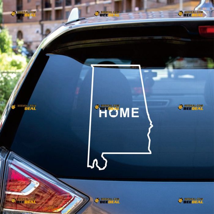 Alabama Sticker Decal Vinyl, American AL State Map Outline, Home Pride – Custom Choose Size Color – For Car Laptop Window Boat – Die Cut No Background 062531719