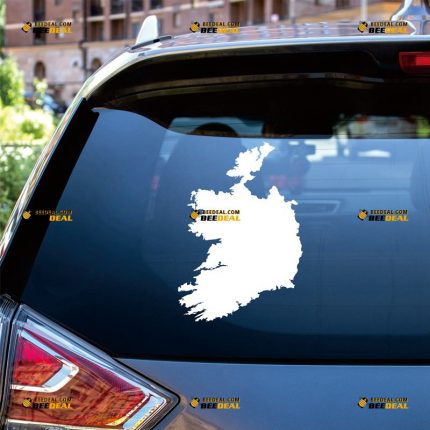 Ireland Sticker Decal Vinyl, Irish Map Outline, Home Pride – Custom Choose Size Color – For Car Laptop Window Boat – Die Cut No Background