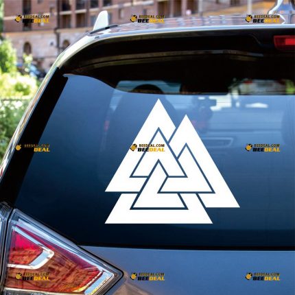 Valknut Sticker Decal Vinyl, Viking Symbol, Norwegian, Odin – Custom Choose Size Color – For Car Laptop Window Boat – Die Cut No Background 062532110