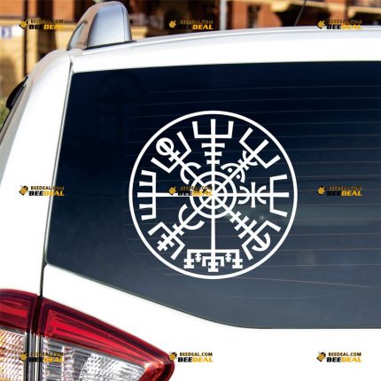 Vegvisir Sticker Decal Vinyl, Runic Compass, Viking, Odin, Norse – Custom Choose Size Color – For Car Laptop Window Boat – Die Cut No Background 062531838