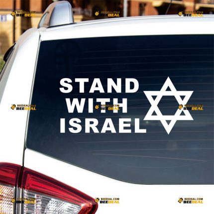 I Stand With Israel Sticker Decal Vinyl, Support Israel, Israeli Star of David – Custom Choose Size Color – For Car Laptop Window Boat – Die Cut No Background 062031538