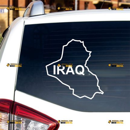 Iraq Sticker Decal Vinyl, Iraqi Map Outline – Custom Choose Size Color – For Car Laptop Window Boat – Die Cut No Background