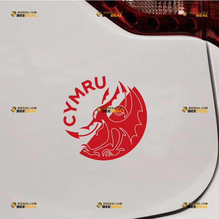 Welsh Dragon Sticker Decal Vinyl, Cymru, Red Wales Y Ddraig Goch – Custom Choose Size Color – For Car Laptop Window Boat – Die Cut No Background 061932325