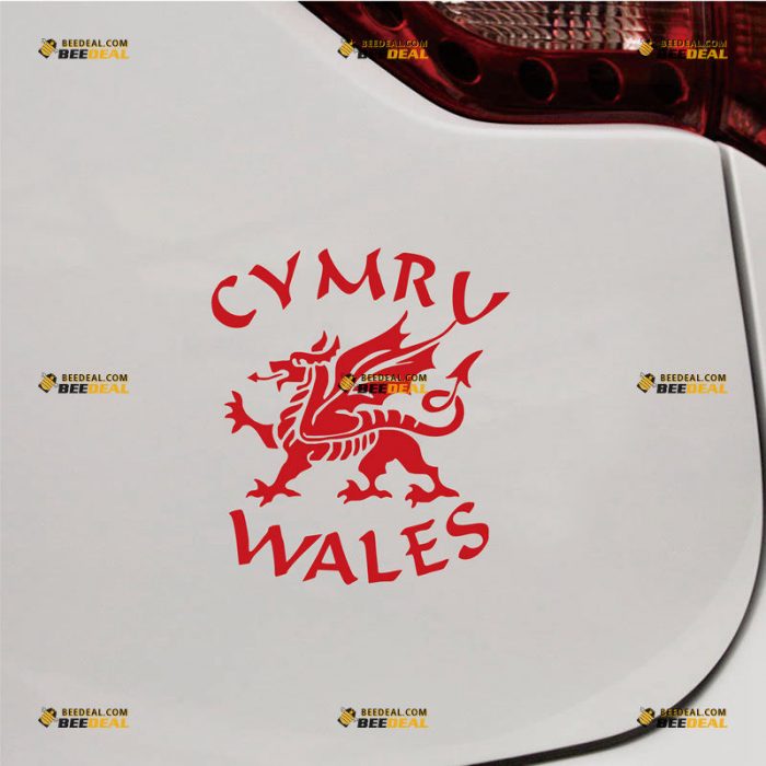 Welsh Dragon Sticker Decal Vinyl, Cymru, Red Wales Y Ddraig Goch – Custom Choose Size Color – For Car Laptop Window Boat – Die Cut No Background 061932326