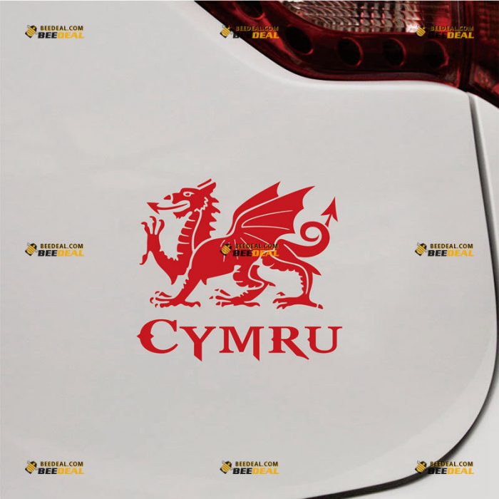 Welsh Dragon Sticker Decal Vinyl, Cymru, Red Wales Y Ddraig Goch – Custom Choose Size Color – For Car Laptop Window Boat – Die Cut No Background 061930057