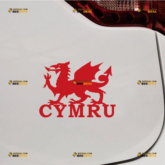 Welsh Dragon Sticker Decal Vinyl, Cymru, Red Wales Y Ddraig Goch – Custom Choose Size Color – For Car Laptop Window Boat – Die Cut No Background 061930058