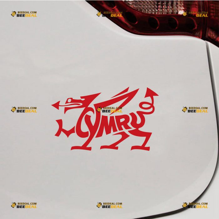Welsh Dragon Sticker Decal Vinyl, Cymru, Red Wales Y Ddraig Goch – Custom Choose Size Color – For Car Laptop Window Boat – Die Cut No Background 061930056