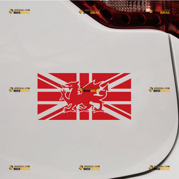 Welsh Flag Sticker Decal Vinyl, Cymru, Red Wales Dragon, Y Ddraig Goch – Custom Choose Size Color – For Car Laptop Window Boat – Die Cut No Background 061930059
