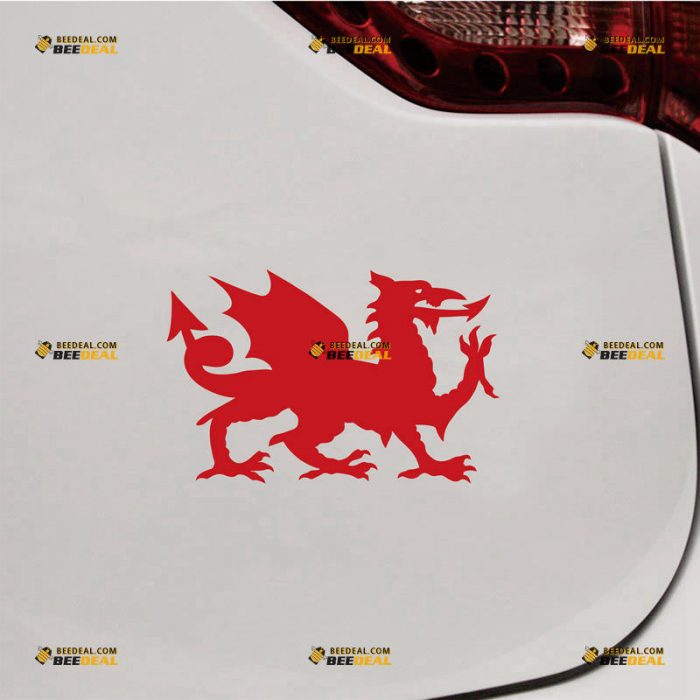 Welsh Dragon Sticker Decal Vinyl, Red Wales Y Ddraig Goch – Custom Choose Size Color – For Car Laptop Window Boat – Die Cut No Background 061930052