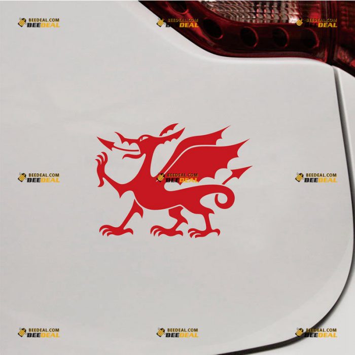 Welsh Dragon Sticker Decal Vinyl, Red Wales Y Ddraig Goch – Custom Choose Size Color – For Car Laptop Window Boat – Die Cut No Background 061930051