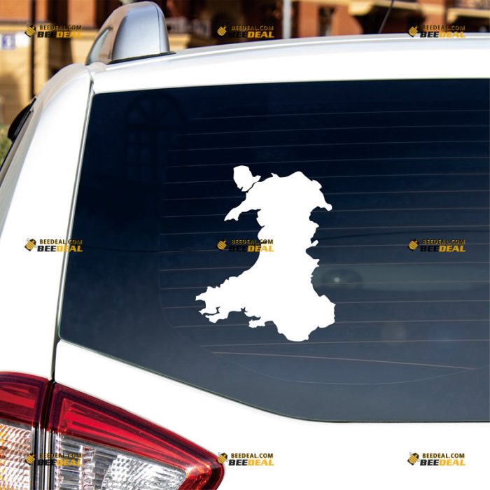 Wales Map Sticker Decal Vinyl, Welsh Outline Silhouette – Custom Choose Size Color – For Car Laptop Window Boat – Die Cut No Background 061930037