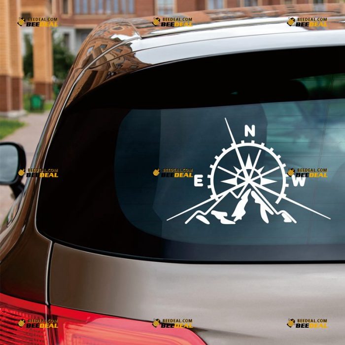 4X4 Off Road Mountain Compass Sticker Decal Vinyl – Fit For Jeep Ford Chevy Toyota – Custom Choose Size Color – For Car Laptop Window Boat – Die Cut No Background 083001