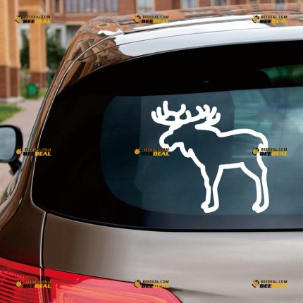 Alaska Moose Sticker Decal Vinyl – Custom Choose Size Color – For Car Laptop Window Boat – Die Cut No Background 081601