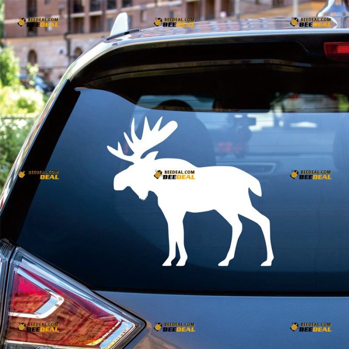 Alaska Moose Sticker Decal Vinyl – Custom Choose Size Color – For Car Laptop Window Boat – Die Cut No Background 081602