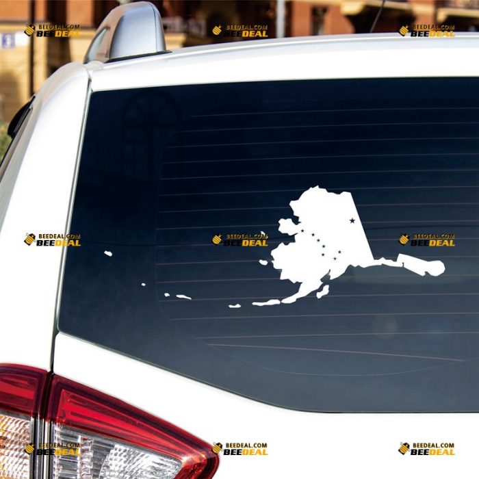 Alaska Map Sticker Decal Vinyl American State Flag Big Dipper Plough – Custom Choose Size Color – For Car Laptop Window Boat – Die Cut No Background