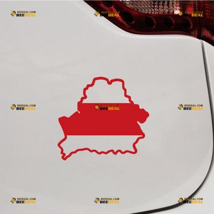 1991 Flag of Belarus Sticker Decal Vinyl, Belorussian Map – Custom Choose Size Color – For Car Laptop Window Boat – Die Cut No Background