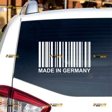 Made In Germany Sticker Decal Vinyl, UPC Barcode, Fit For BMW Benz Audi VW Porsche – Custom Choose Size Color – For Car Laptop Window Boat – Die Cut No Background 212022
